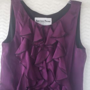 Another Thyme Sleeveless  ruffled purplish dress